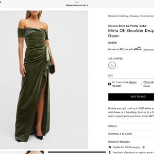 Chiara Boni La Petite Robe Mirla Off-Shoulder Draped Velvet Gown Size 10